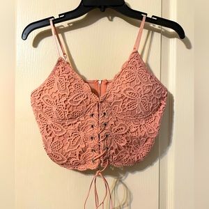 Light Rose Lace Romwe Top